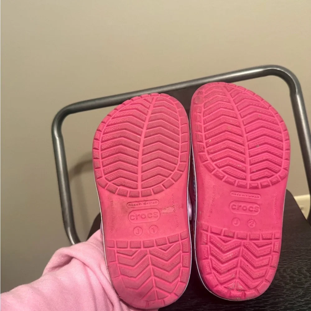 CROCS Kids Pink Floral Butterfly Clogs